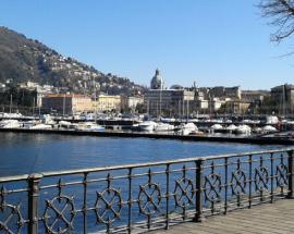 City view from the first basin of Lake Como